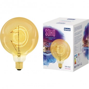Лампа светодиодная UNIEL LED-SF02-5W/SOHO/E27/CW GOLDEN GLS77GO Лампа светодиодная UNIEL LED-SF02-5W/SOHO/E27/CW GOLDEN GLS77GO