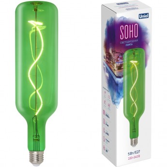 Лампа светодиодная UNIEL LED-SF21-5W/SOHO/E27/CW GREEN GLS77GR Лампа светодиодная UNIEL LED-SF21-5W/SOHO/E27/CW GREEN GLS77GR