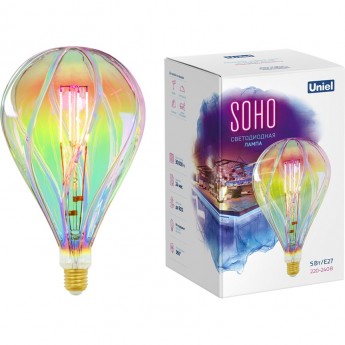 Лампа светодиодная UNIEL LED-SF31-5W/SOHO/E27/CW RAINBOW GLS77RB Лампа светодиодная UNIEL LED-SF31-5W/SOHO/E27/CW RAINBOW GLS77RB