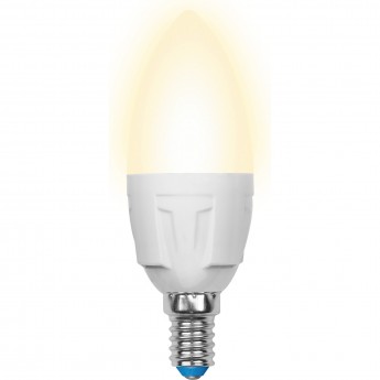 Лампа светодиодная UNIEL PALAZZO LED-C37-6W/WW/E14/FR/DIM PLP01WH диммируемая Лампа светодиодная UNIEL PALAZZO LED-C37-6W/WW/E14/FR/DIM PLP01WH диммируемая