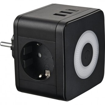 Разветвитель сетевой с выключателем UNIEL S-GES2-16SBUC BLACK с/з 2 гнезда 2USB+1TYPE C 16А 3500Вт черный