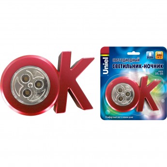 Светильник Uniel DTL-355 OK/Red/3LED/3AAA Светильник Uniel DTL-355 OK/Red/3LED/3AAA