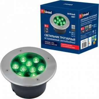 Светильник UNIEL ULU-B12A-9W/GREEN IP67 GREY Светильник UNIEL ULU-B12A-9W/GREEN IP67 GREY
