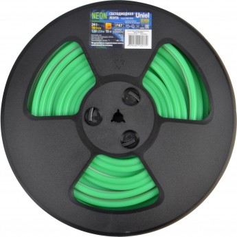 Светодиодная лента UNIEL ULS-N11-2835-120LED/m-8mm-IP67-DC24V-10W/m-15M-GREEN катушка в герметичной упаковке Светодиодная лента UNIEL ULS-N11-2835-120LED/m-8mm-IP67-DC24V-10W/m-15M-GREEN катушка в герметичной упаковке