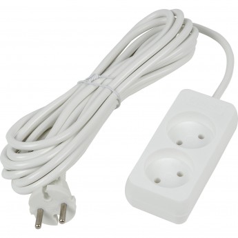 Удлинитель серии UNIEL S-CU2-5 WHITE , шнур 5м., 2 гнезда, 10A, б/з Удлинитель серии UNIEL S-CU2-5 WHITE , шнур 5м., 2 гнезда, 10A, б/з
