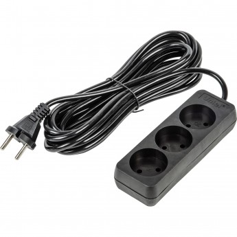Удлинитель UNIEL S-CU3-5 BLACK серии Ultra, шнур 5м., 3 гнезда, 10A, б/з
