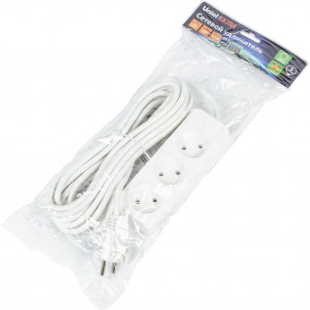 Удлинитель UNIEL S-CU3-5 WHITE серии Ultra, шнур 5м., 3 гнезда, 10A, б/з