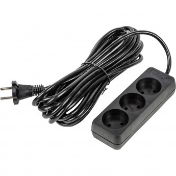Удлинитель UNIEL S-CU3-7 BLACK серии Ultra, шнур 7м., 3 гнезда, 10A, б/з