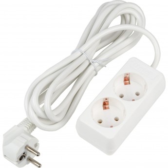 Удлинитель UNIEL S-GCU2-3 WHITE серии Ultra, шнур 3м., 2 гнезда, 16A, с/з Удлинитель UNIEL S-GCU2-3 WHITE серии Ultra, шнур 3м., 2 гнезда, 16A, с/з