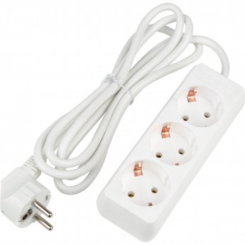 Удлинитель UNIEL S-GCU3-2 WHITE серии Ultra, шнур 2м., 3 гнезда, 16A, с/з