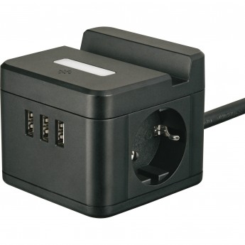 Удлинитель UNIEL STANDARD S-GCD2-1,5SBUH BLACK Удлинитель UNIEL STANDARD S-GCD2-1,5SBUH BLACK