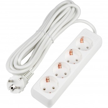 Удлинитель UNIELS-GCU4-5 WHITE серии Ultra, шнур 5м., 4 гнезда, 16A, с/з